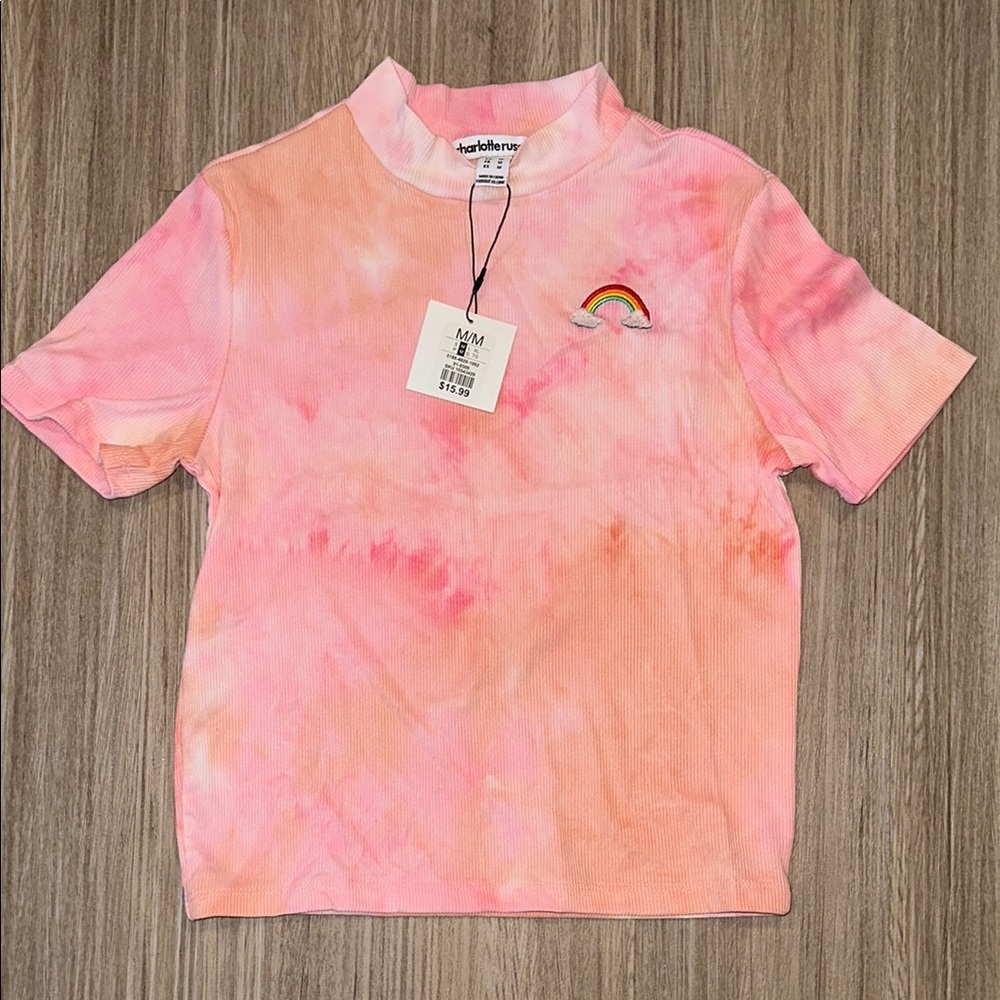 Pink Short Sleeve Tee Vibrant Tie-Dye
